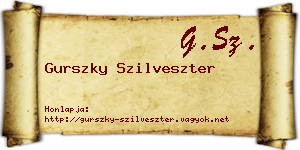 Gurszky Szilveszter névjegykártya